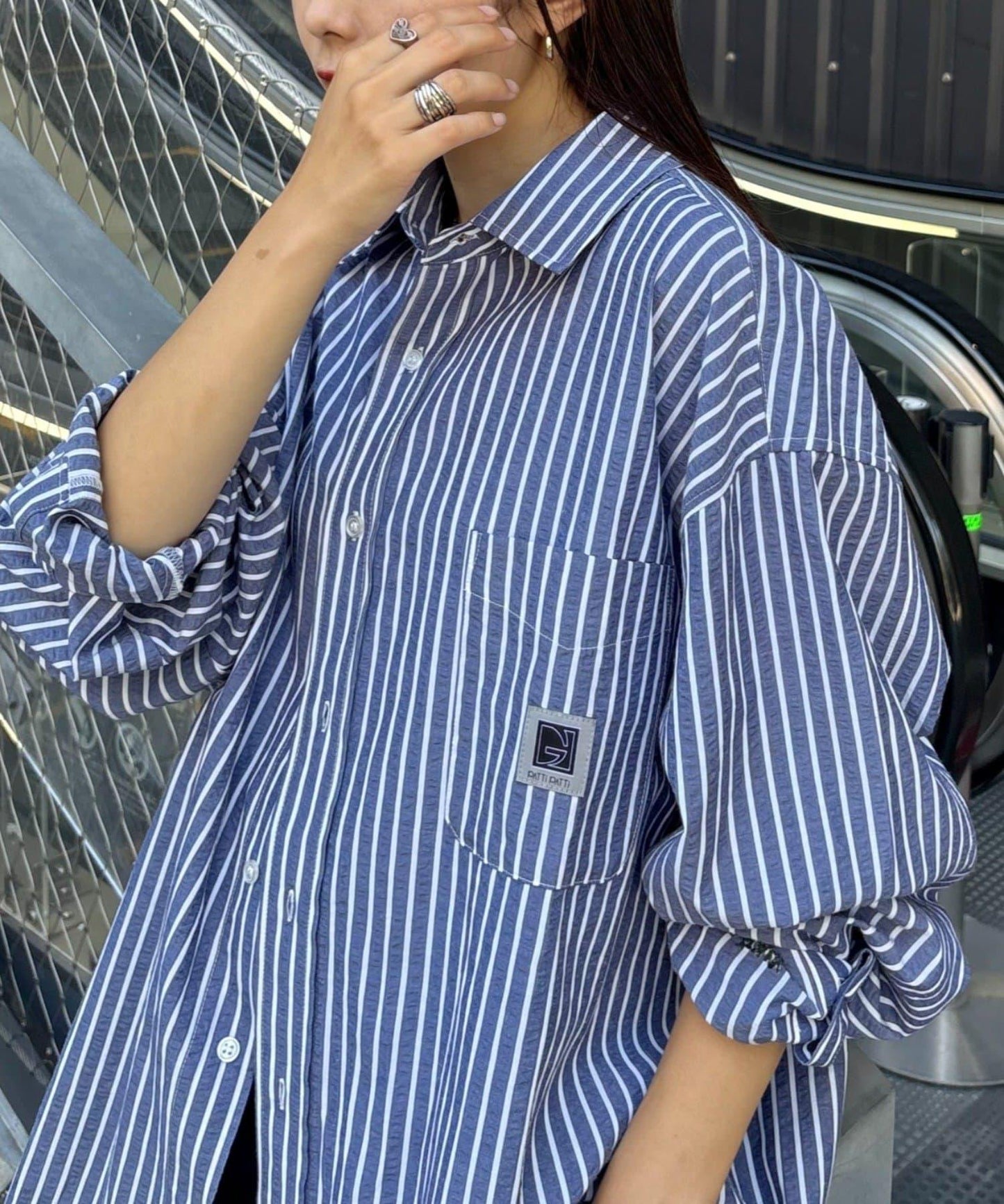 【PATTIPATTI】男女同款寬鬆襯衫