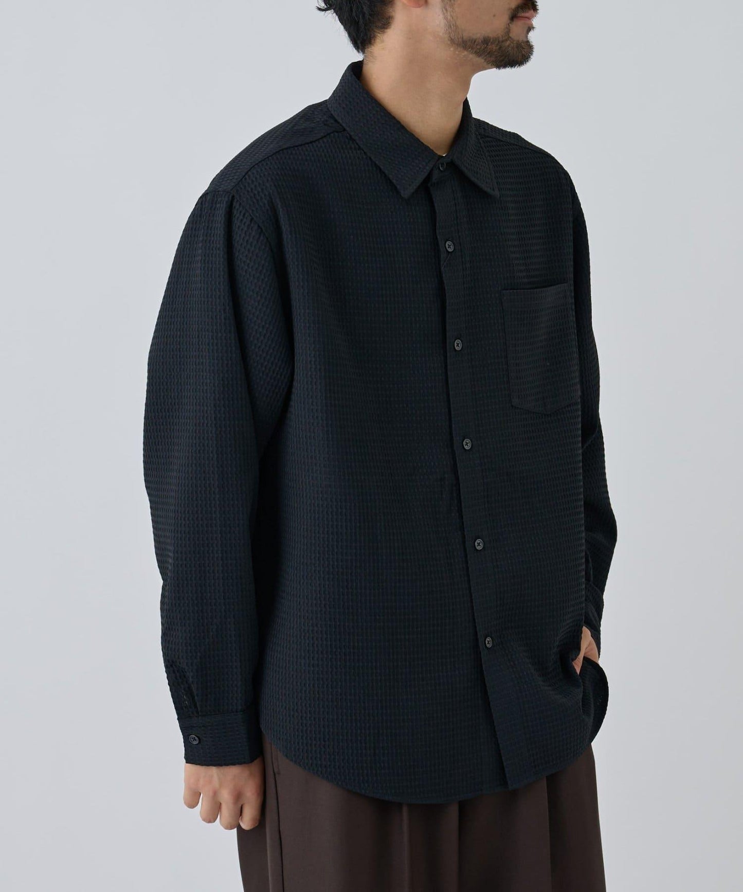 【AW】大圖案壓花長袖襯衫