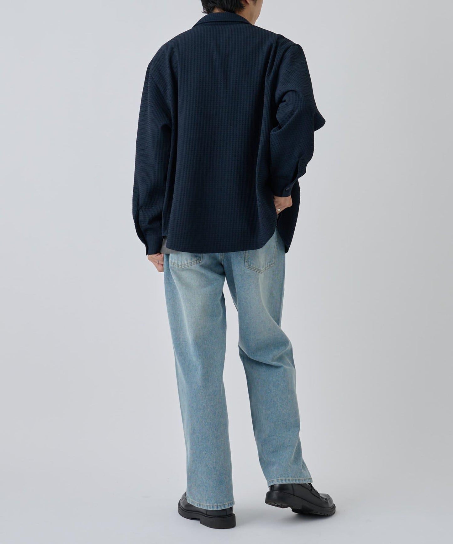 【AW】大圖案壓花長袖襯衫