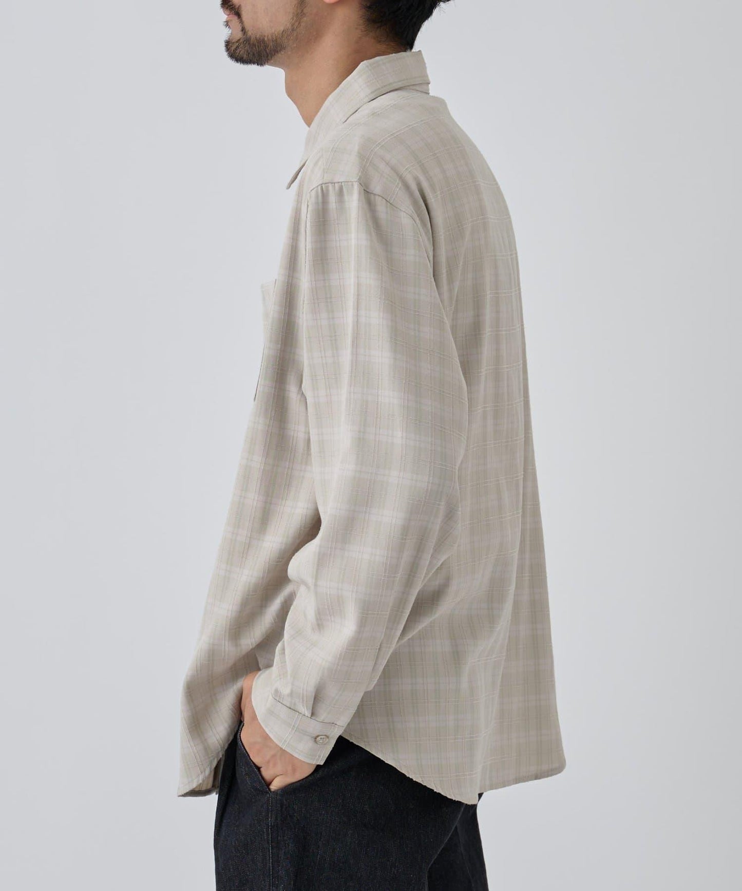 【AW】格紋提花長袖襯衫