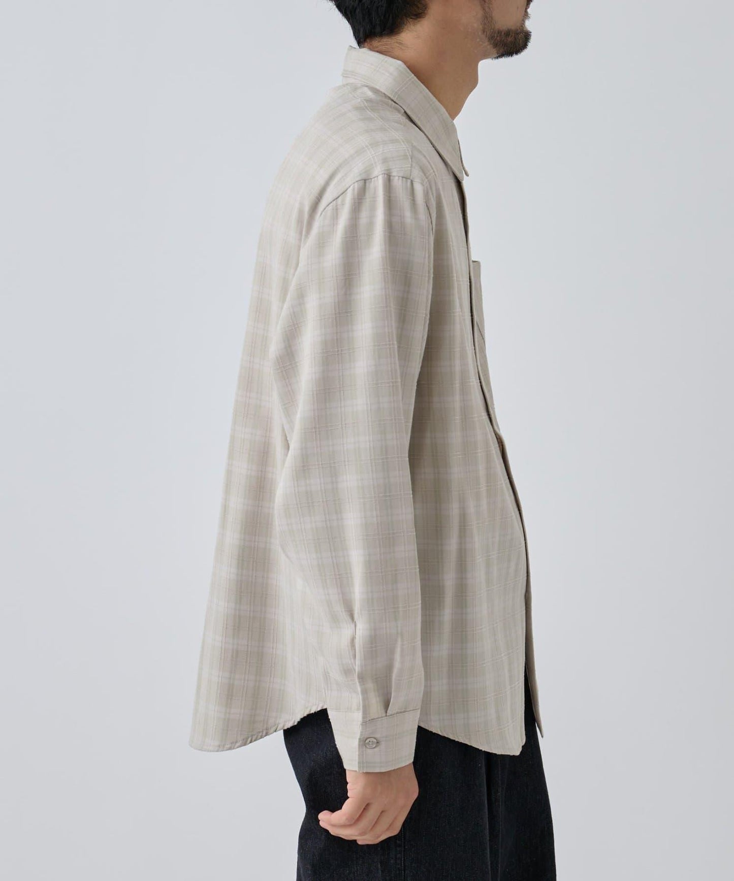 【AW】格紋提花長袖襯衫