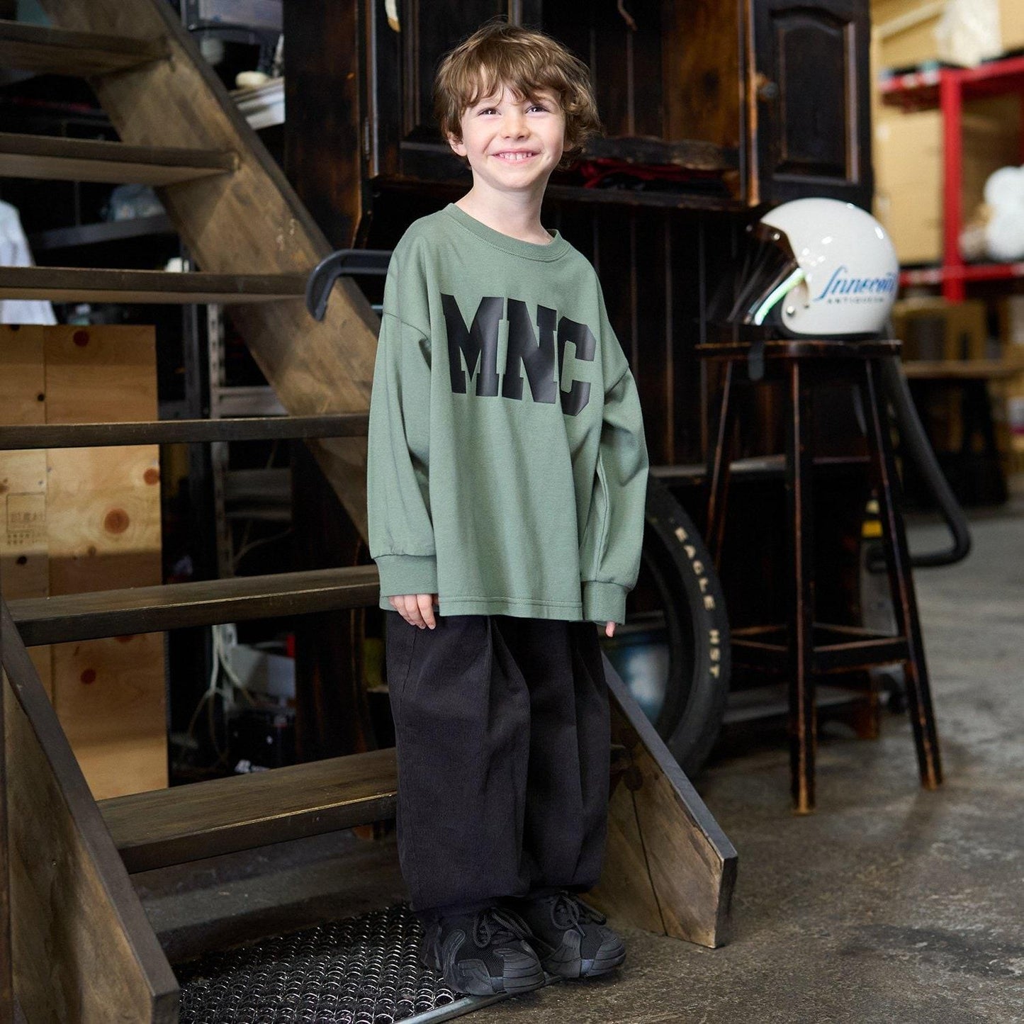 【MNCM】【舒適天竺】字母印花寬鬆T恤