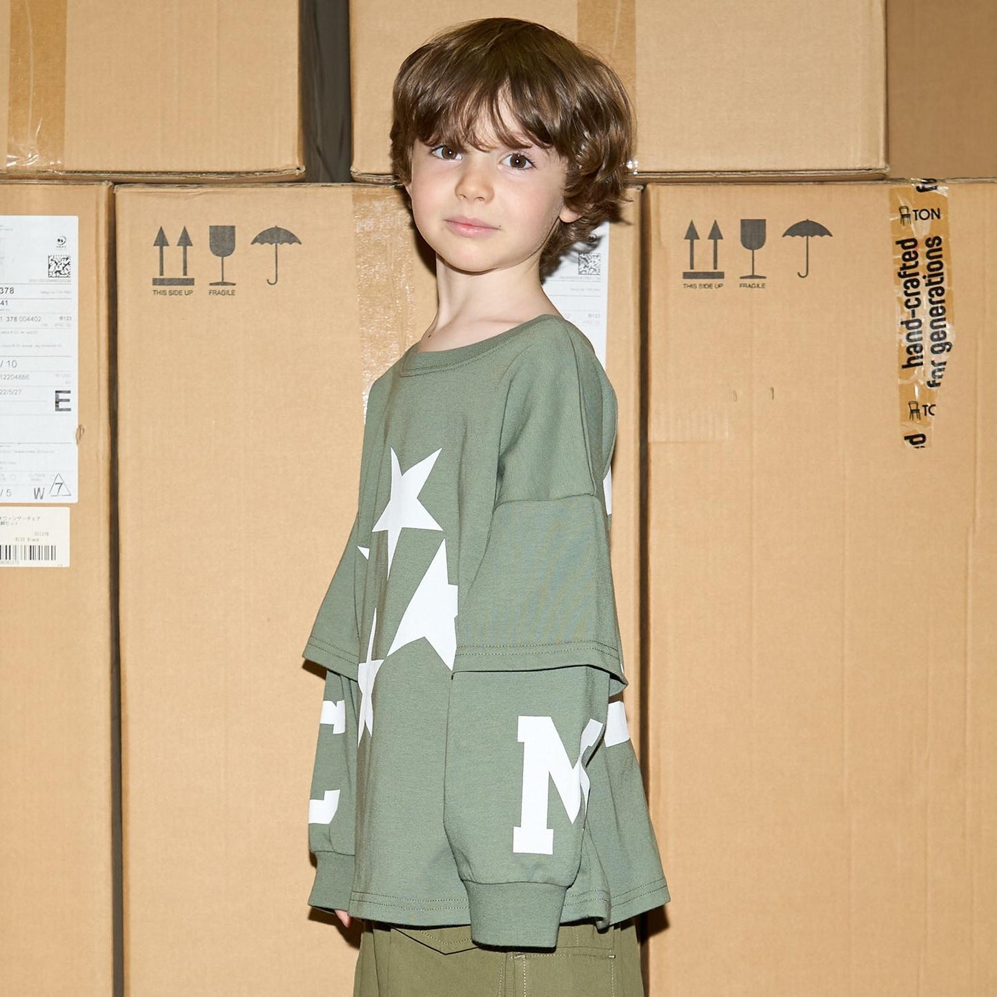 【MNCM】【正反兩穿】【舒適天竺棉】印花疊穿寬鬆T恤