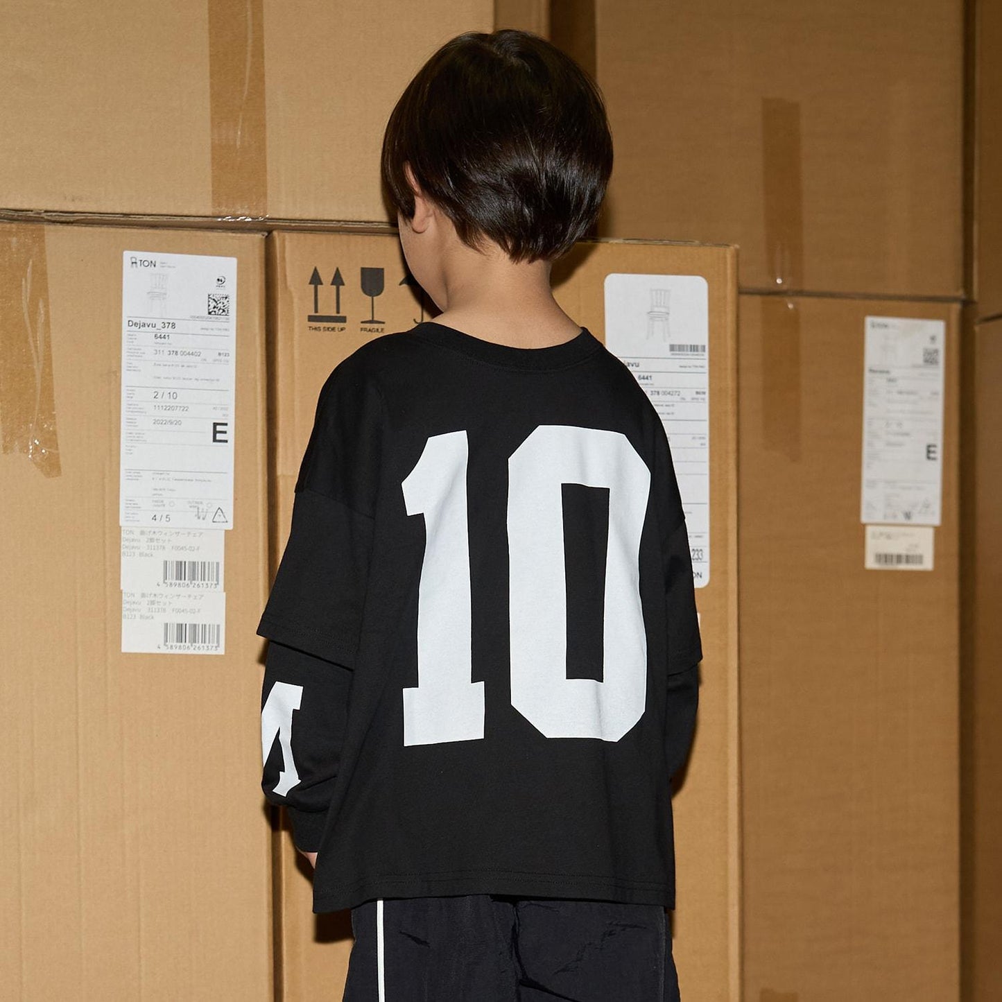 【MNCM】【正反兩穿】【舒適天竺棉】印花疊穿寬鬆T恤