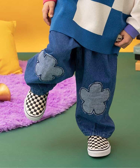 I'm Jelly!花卉貼布褶皺長褲 10分丈