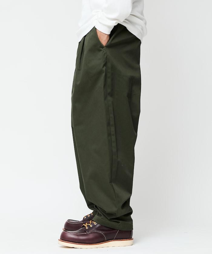 寬鬆版型斜紋打褶錐形褲