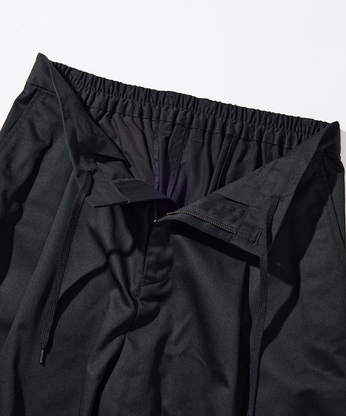 寬鬆版型斜紋打褶錐形褲