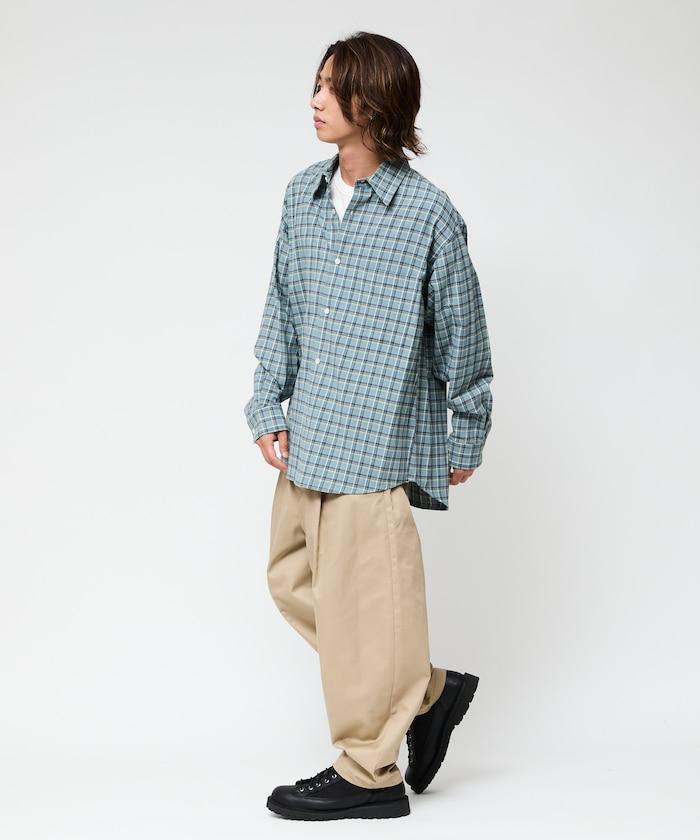 寬鬆版型斜紋打褶錐形褲