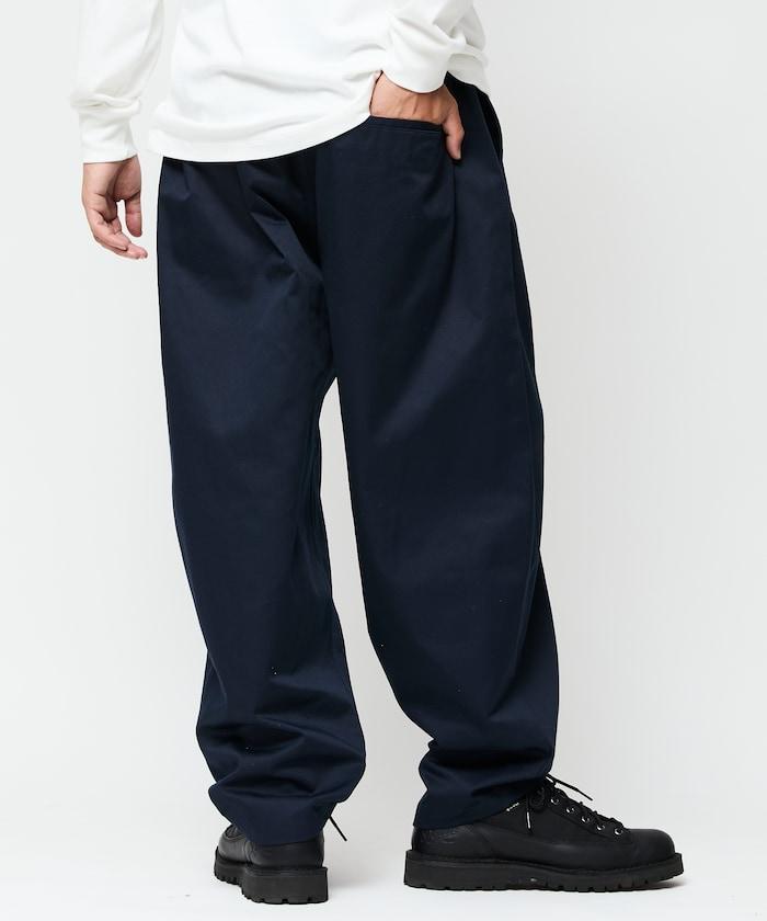 寬鬆版型斜紋打褶錐形褲