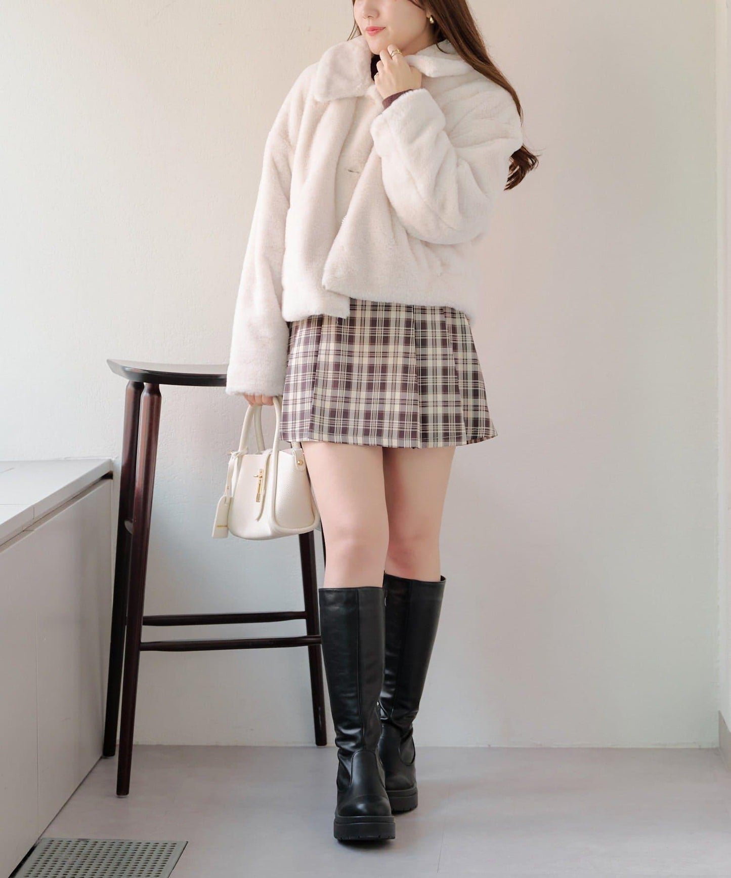 【RMAF】亮片紐扣仿毛外套