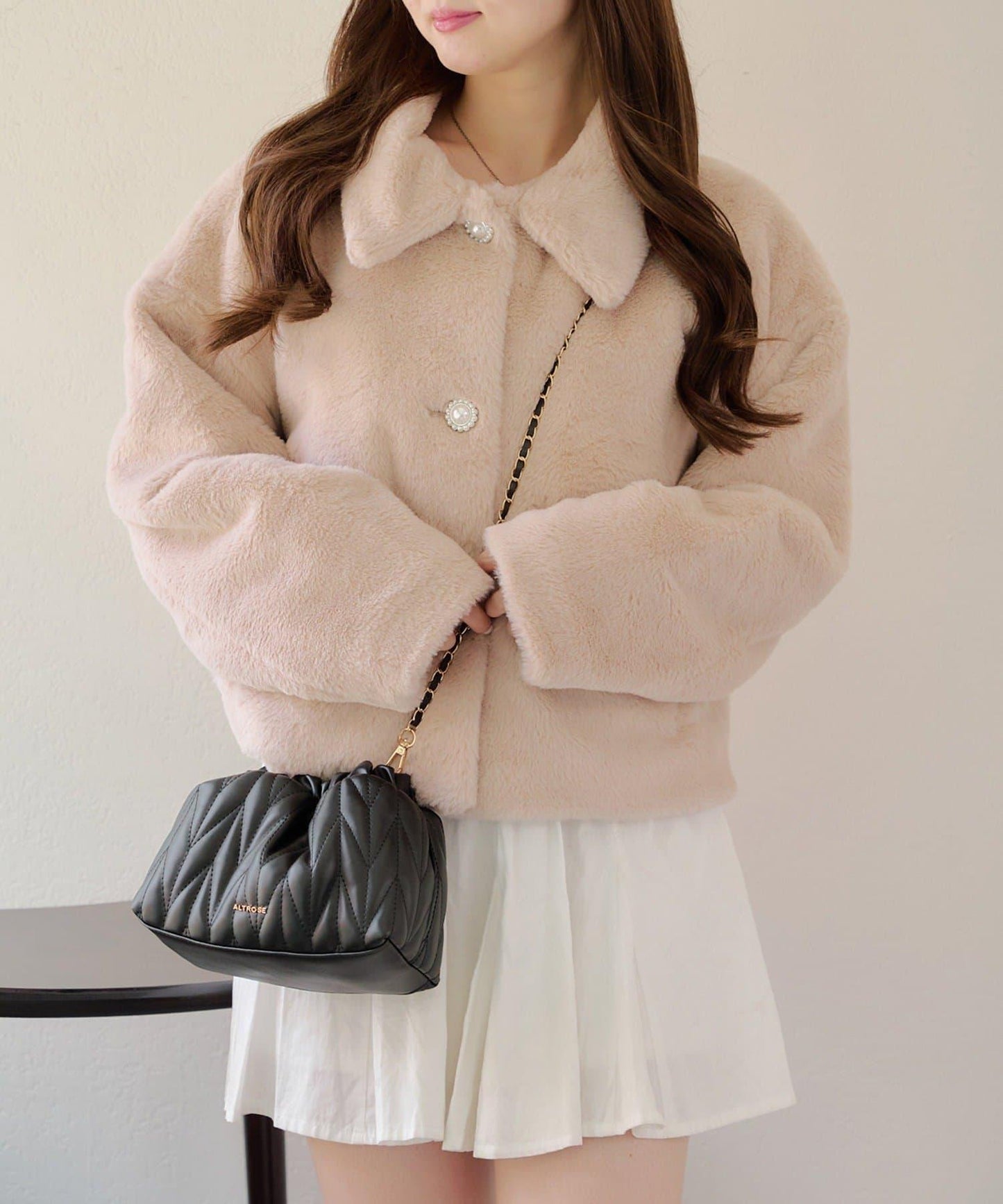 【RMAF】亮片紐扣仿毛外套