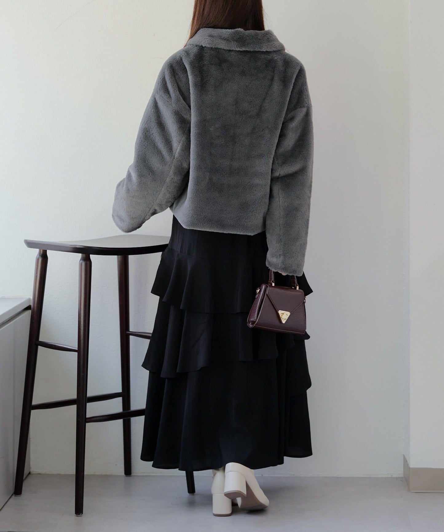 【RMAF】亮片紐扣仿毛外套