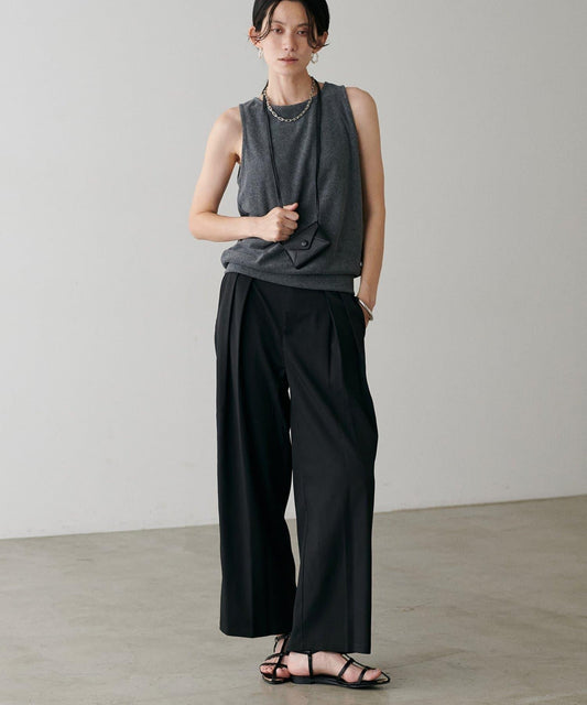 褶皺長款西裝褲