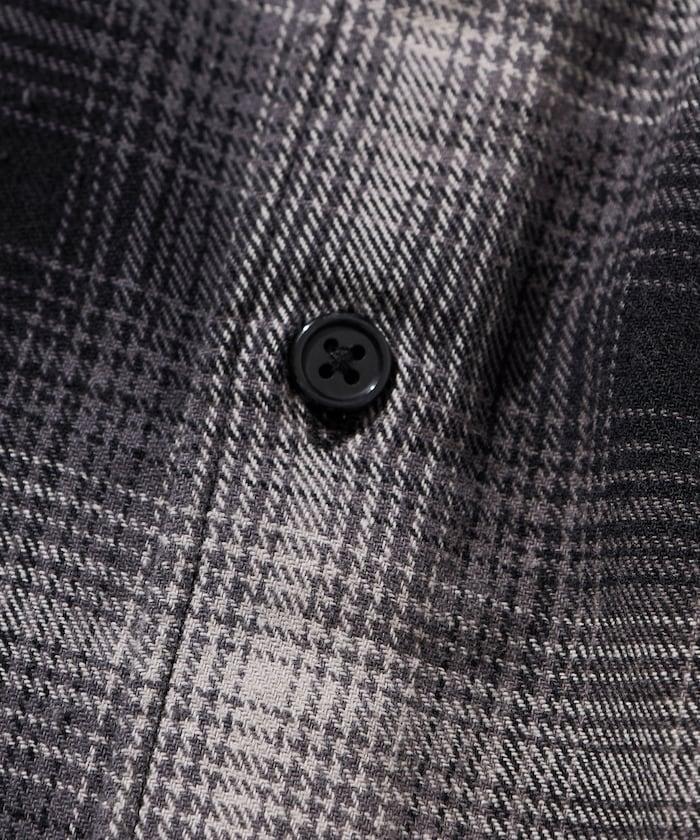 寬鬆版型 漂白工藝 漸變格紋 法蘭絨襯衫