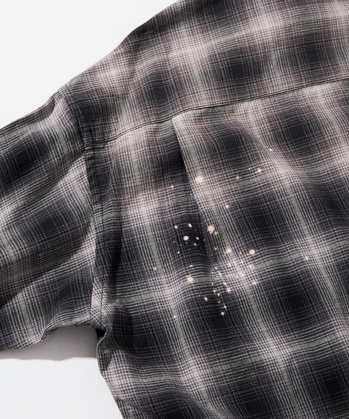 寬鬆版型 漂白工藝 漸變格紋 法蘭絨襯衫