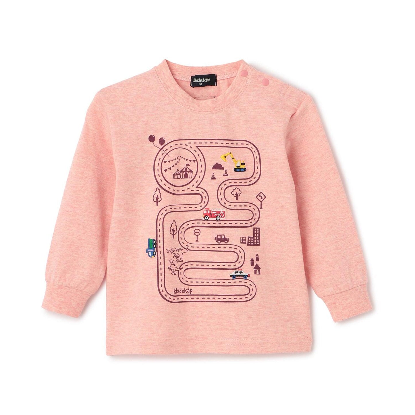 工程車輛與道路長袖T恤