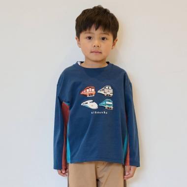 電車貼布繡長袖T恤