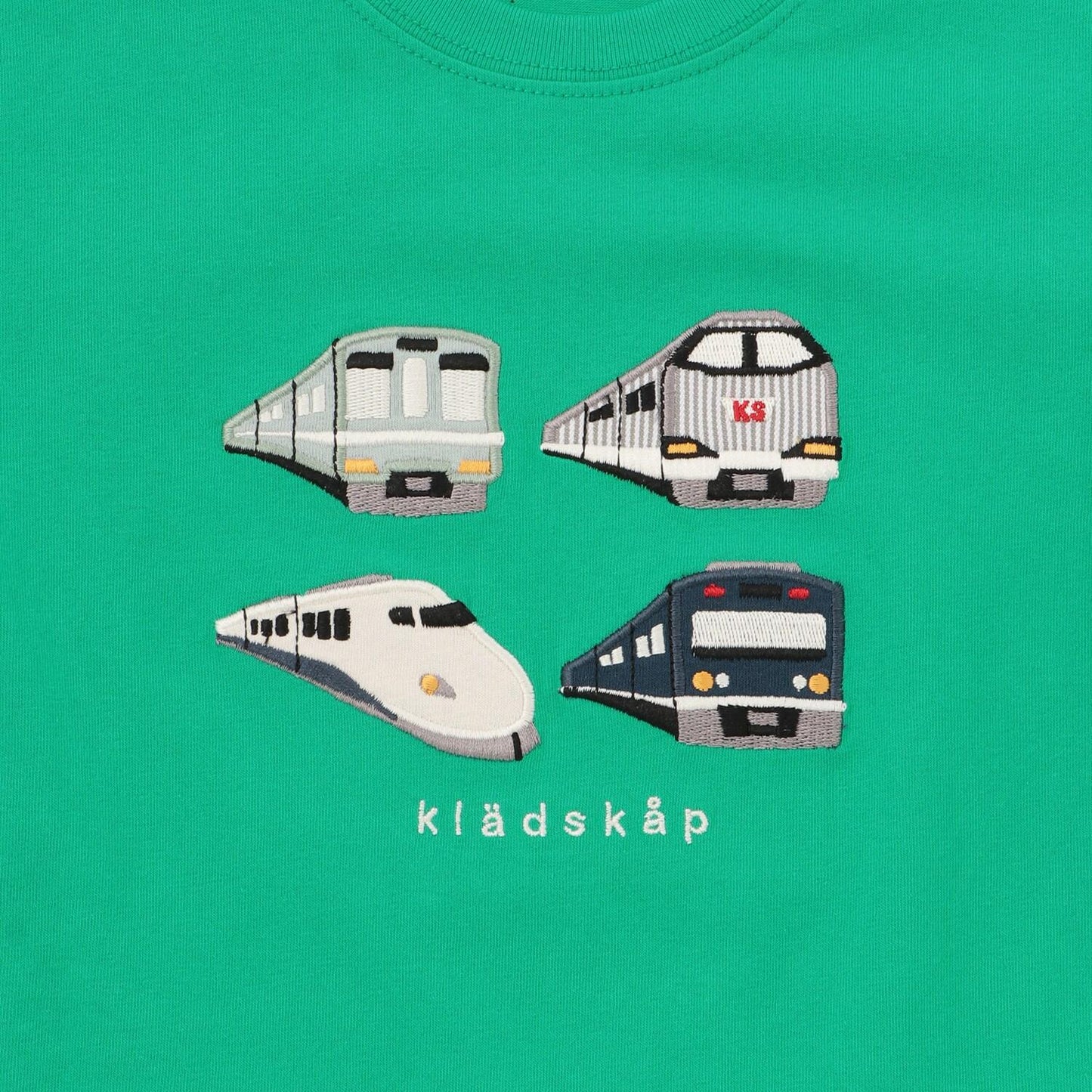 電車貼布繡長袖T恤