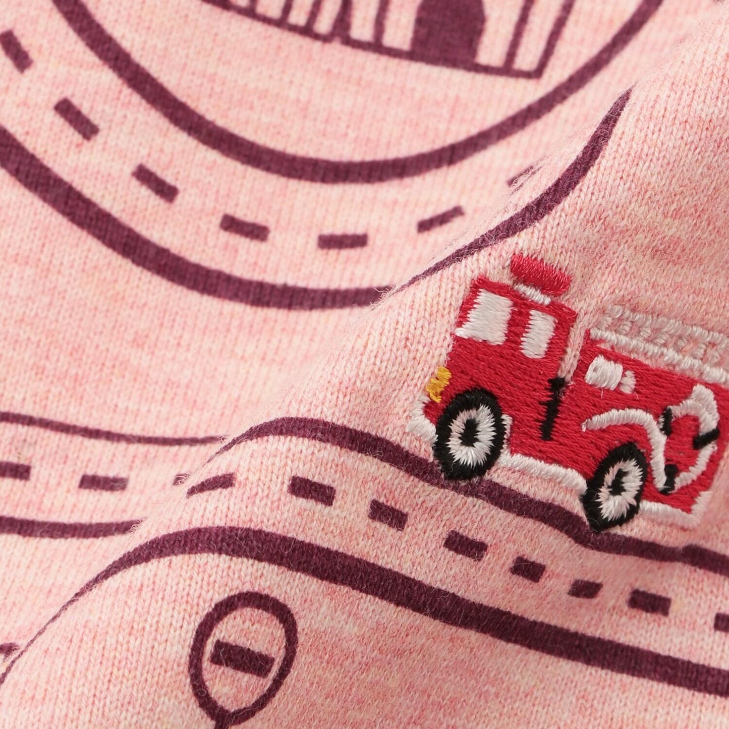 工程車輛與道路長袖T恤