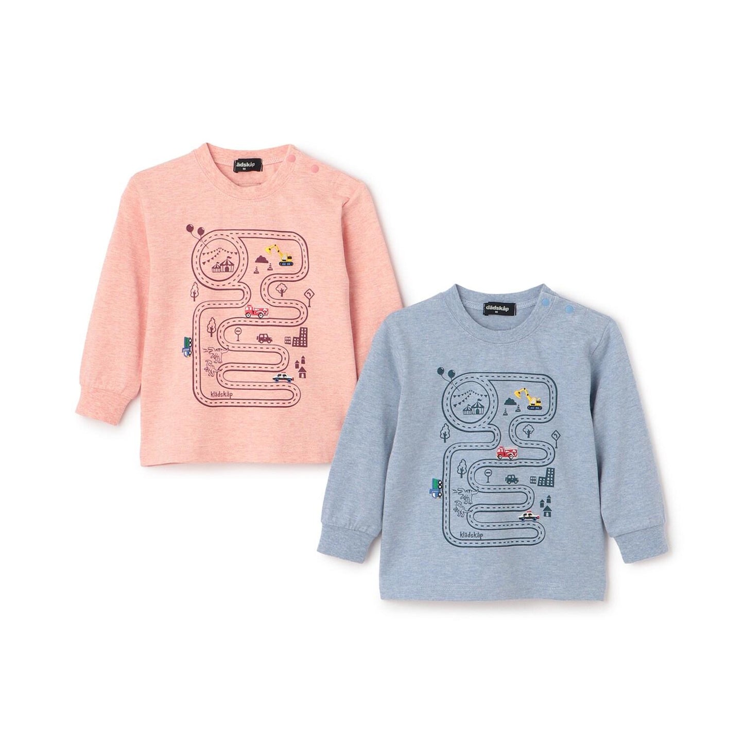 工程車輛與道路長袖T恤