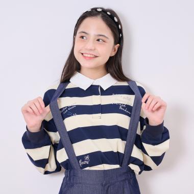 塗鴉刺繡橄欖球衫