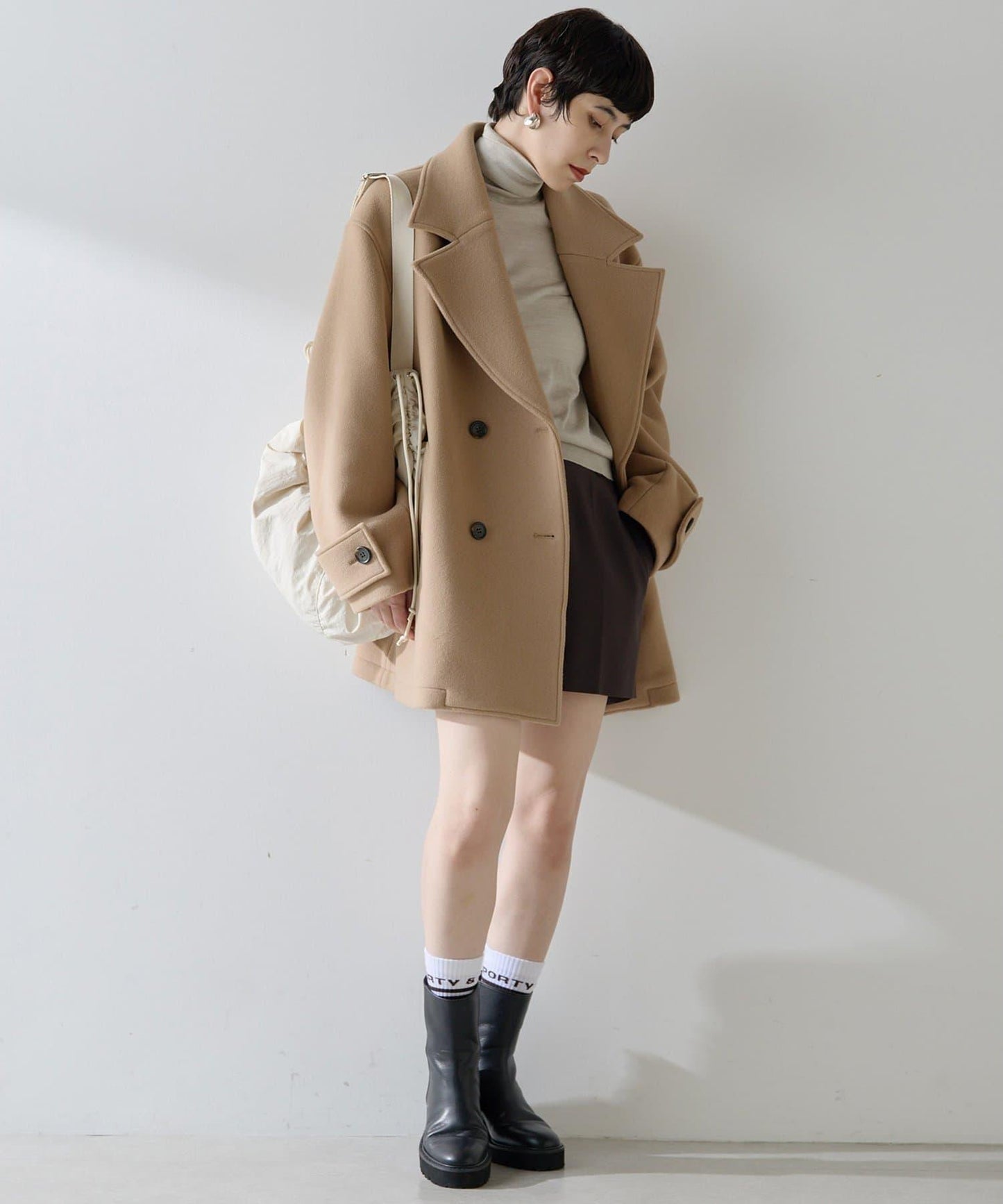 【THE PAUSE】中長款P型大衣