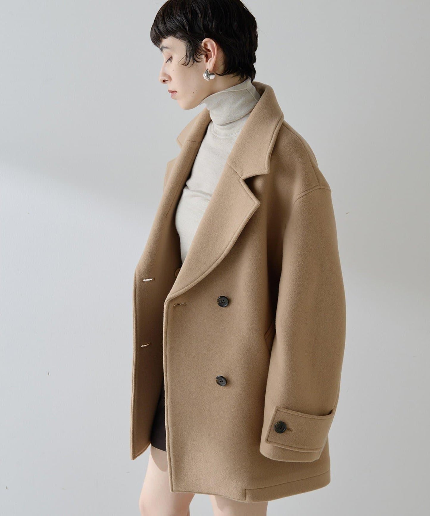 【THE PAUSE】中長款P型大衣