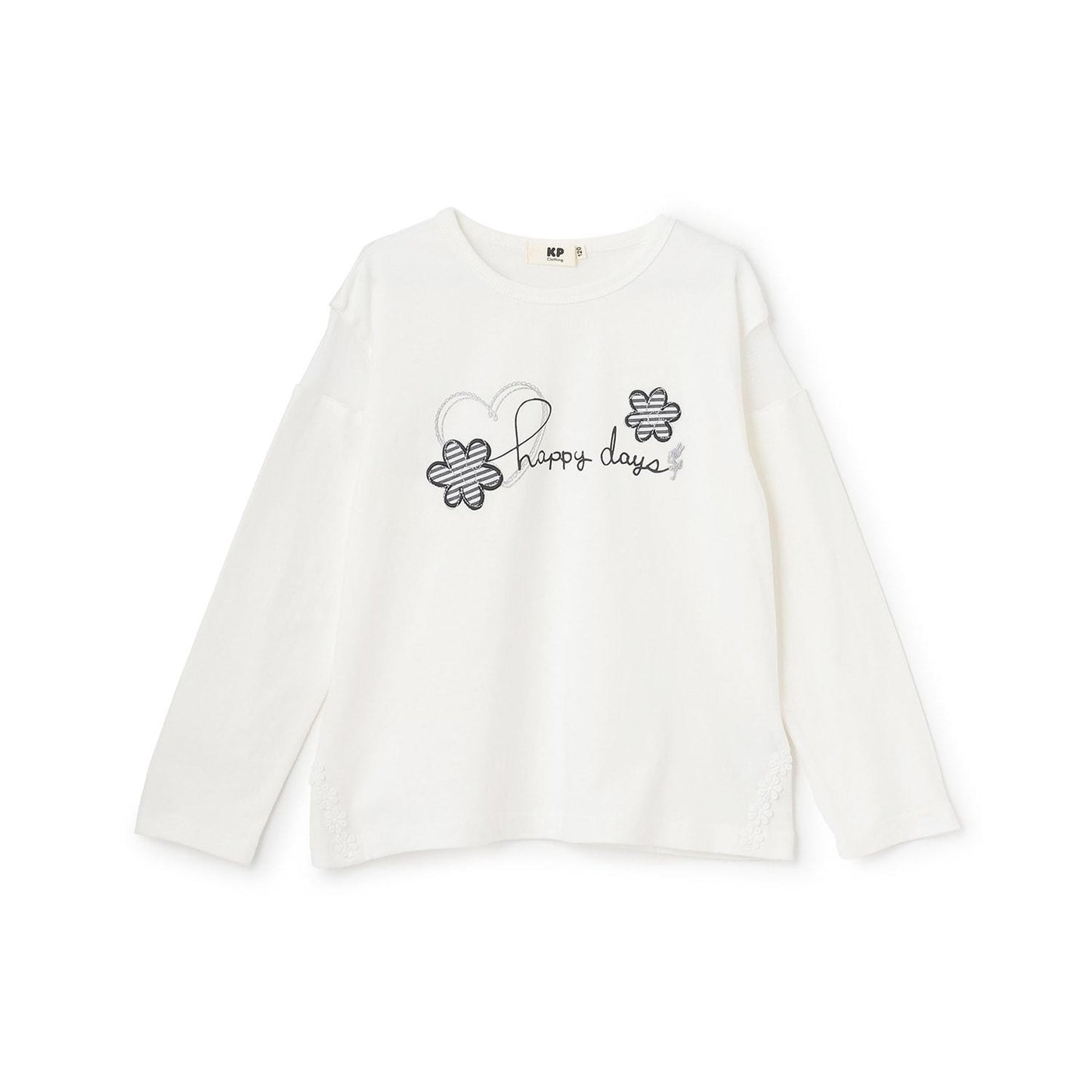 肩部網紗長袖T恤