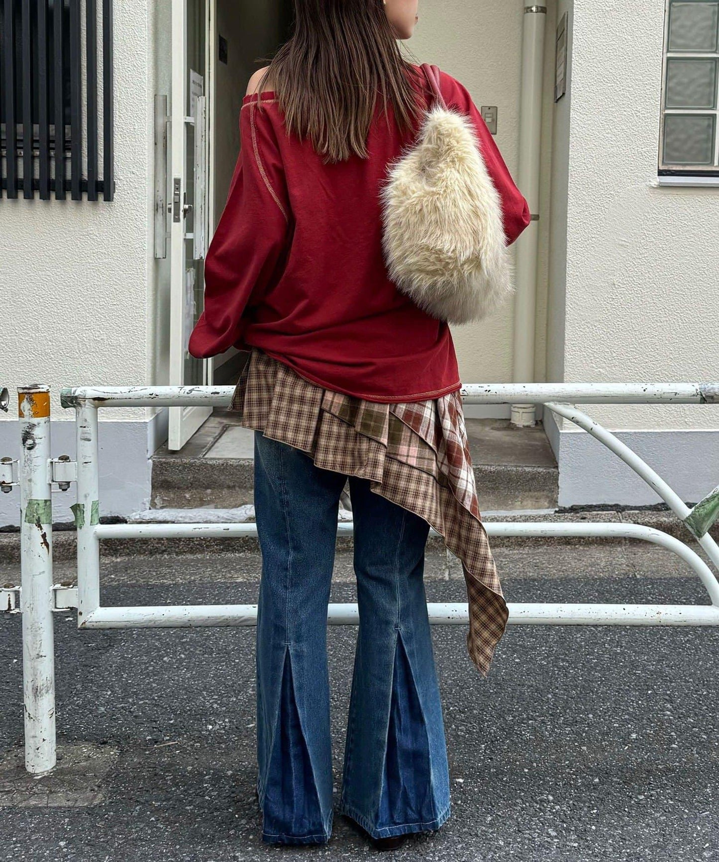 項圈套裝編號拼色袖衛衣