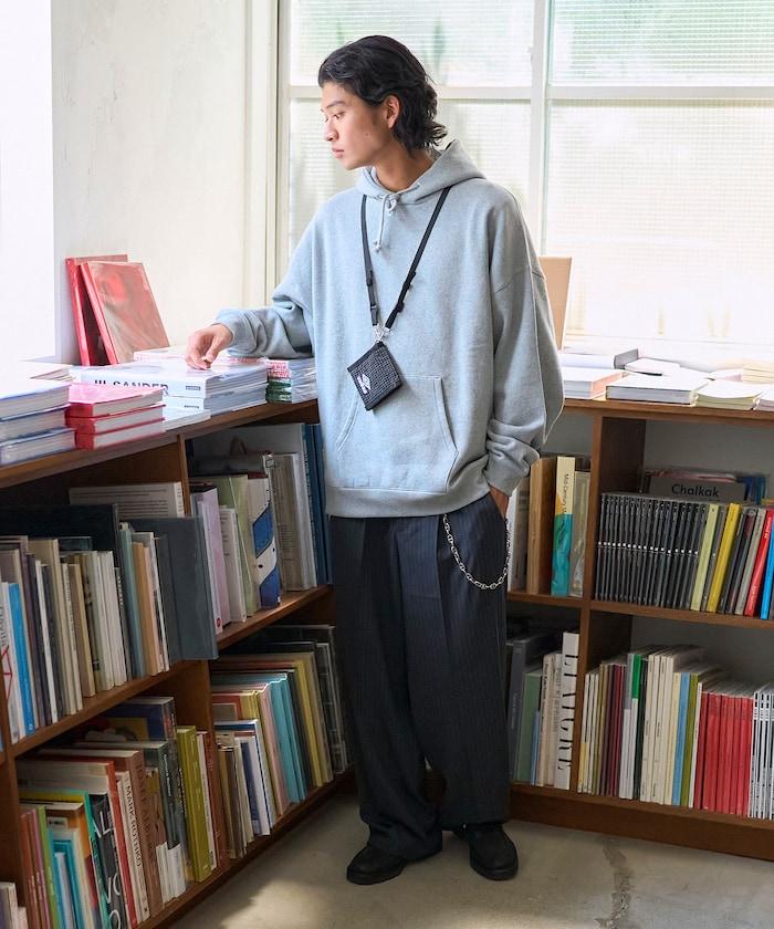 寬鬆直筒一褶西裝長褲