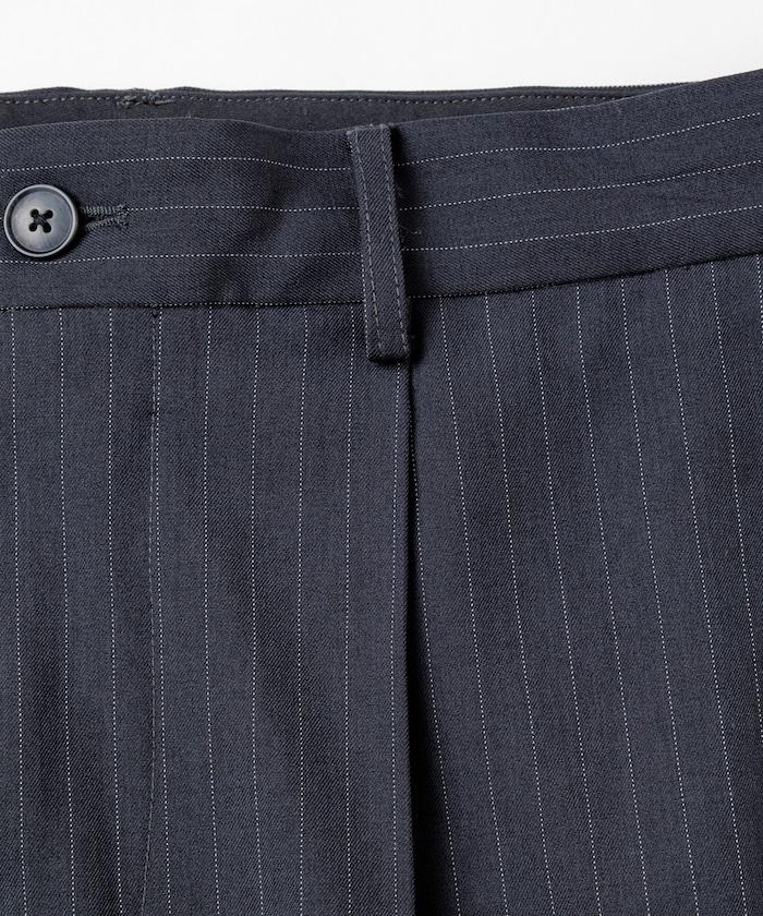 寬鬆直筒一褶西裝長褲