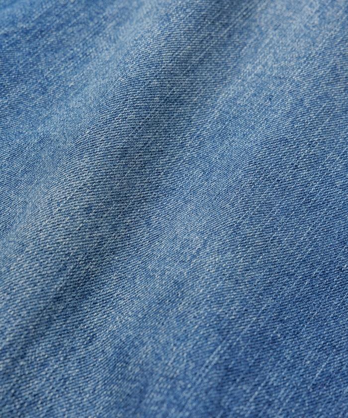 寬鬆版型弧形牛仔褲 單次水洗