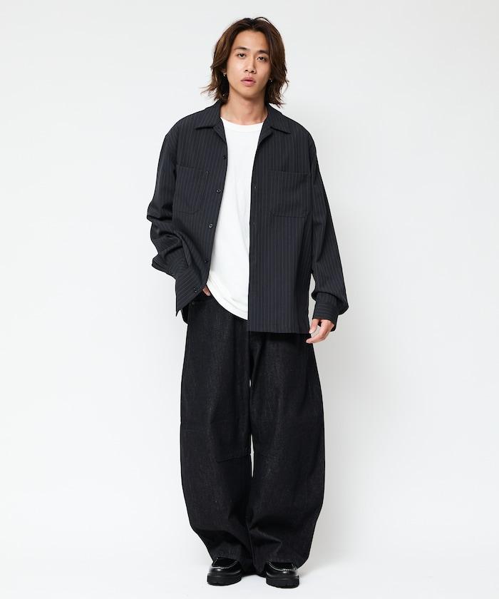 寬鬆版長袖工裝襯衫夾克