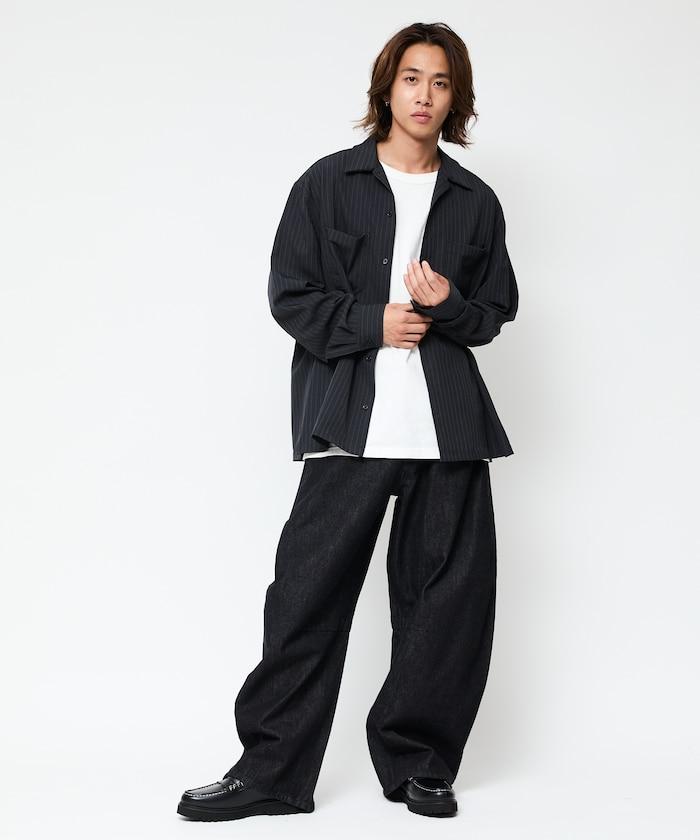 寬鬆版長袖工裝襯衫夾克