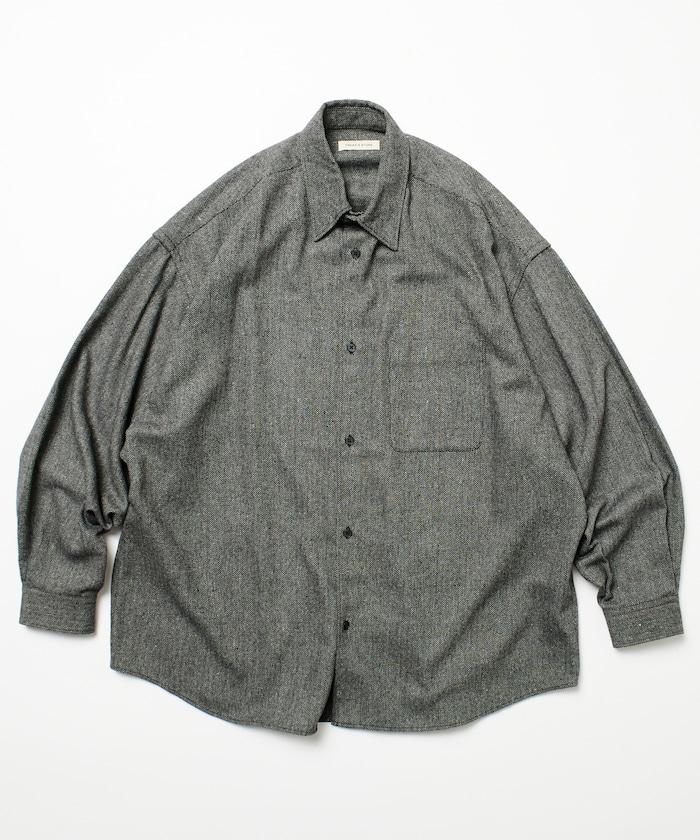 寬鬆版型羊毛感常規領襯衫