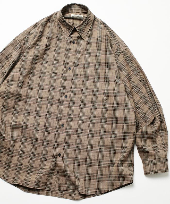 寬鬆版型羊毛感常規領襯衫