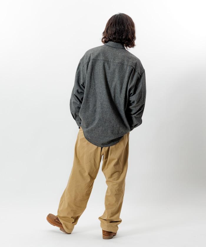 寬鬆版型羊毛感常規領襯衫