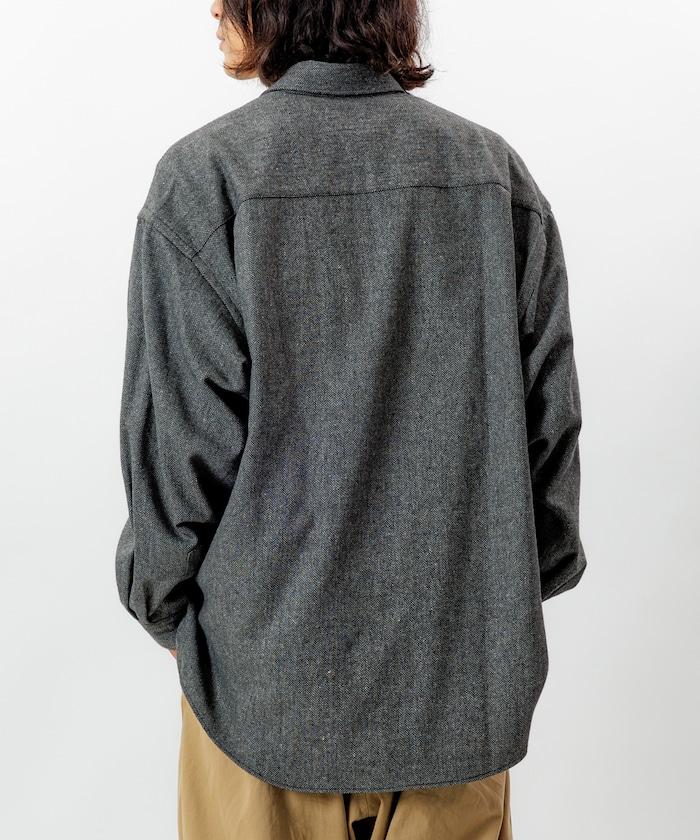 寬鬆版型羊毛感常規領襯衫