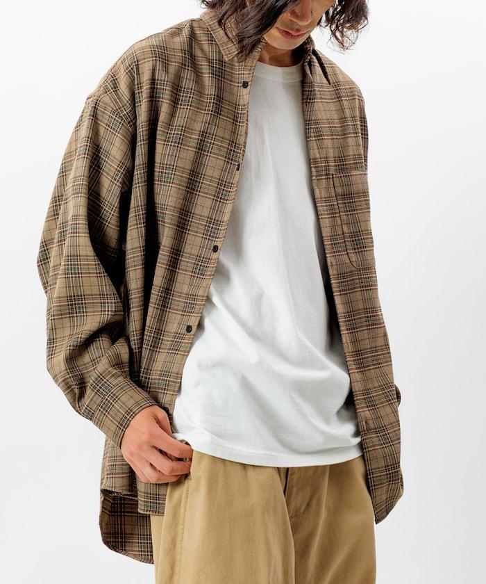 寬鬆版型羊毛感常規領襯衫