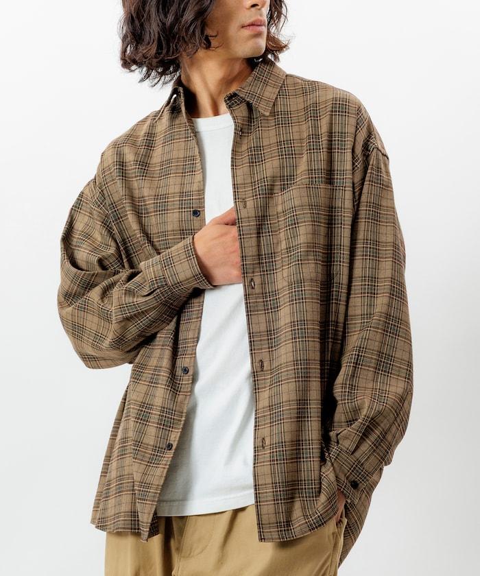 寬鬆版型羊毛感常規領襯衫