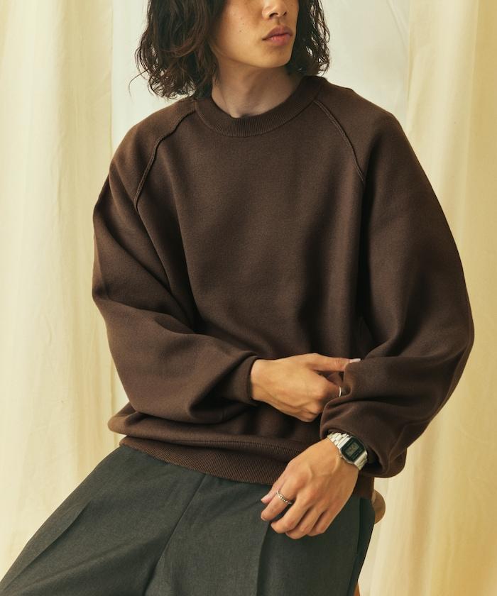 寬鬆版型 休閒風 圓領針織衫 仿衛衣款