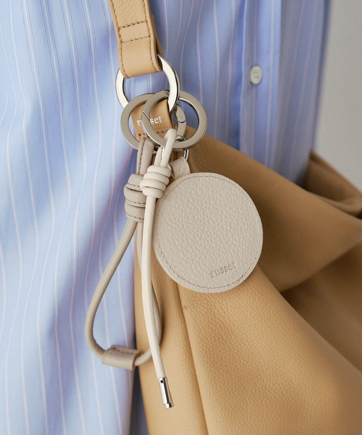 帶鏡子皮革掛飾