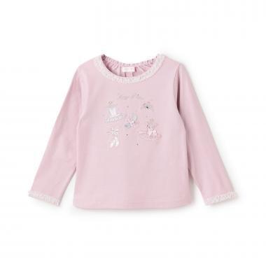 芭蕾刺繡長袖T恤