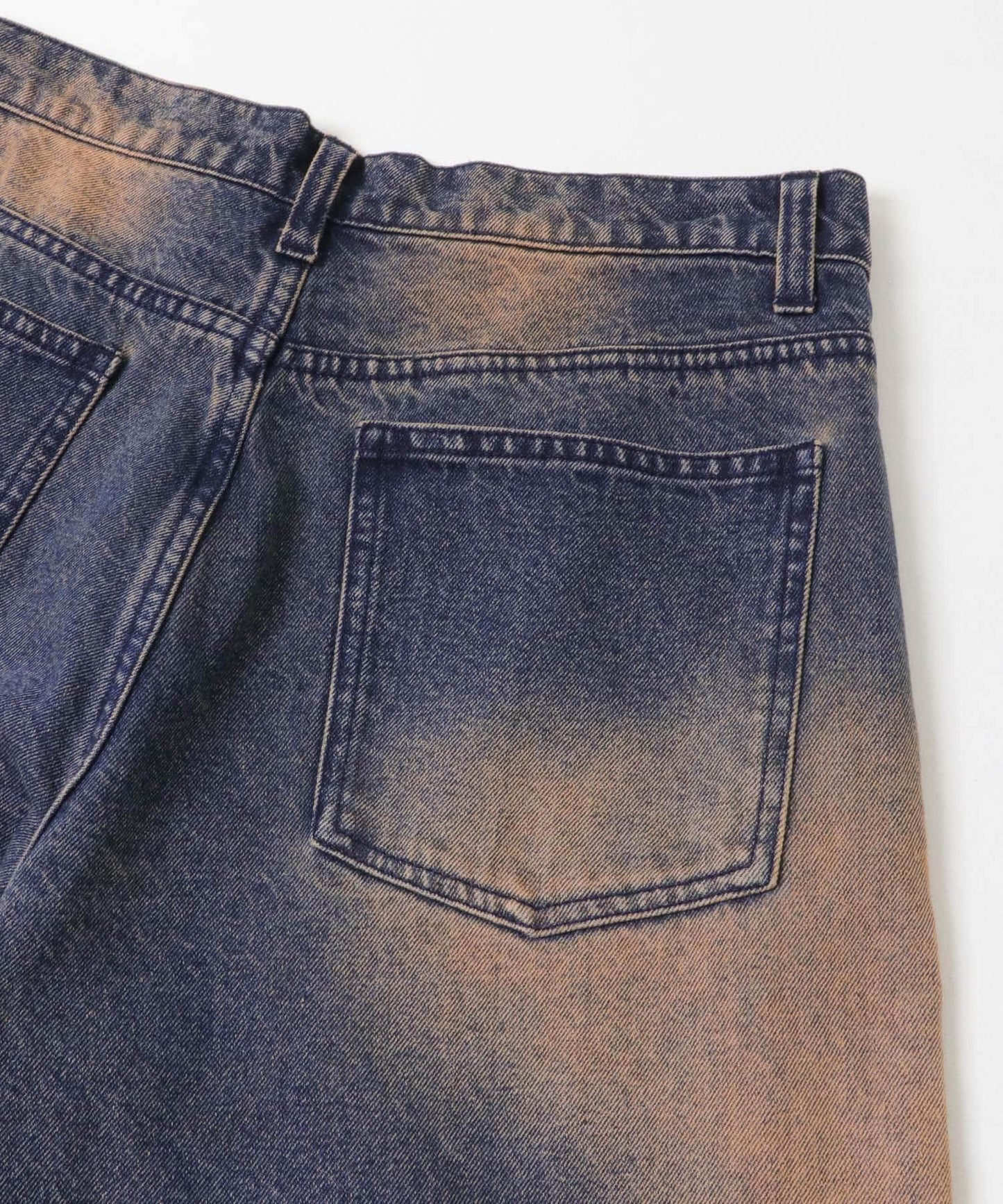 復古風牛仔寬腿褲