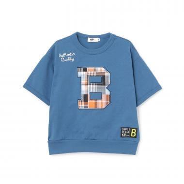 B貼布裝飾六分袖T恤