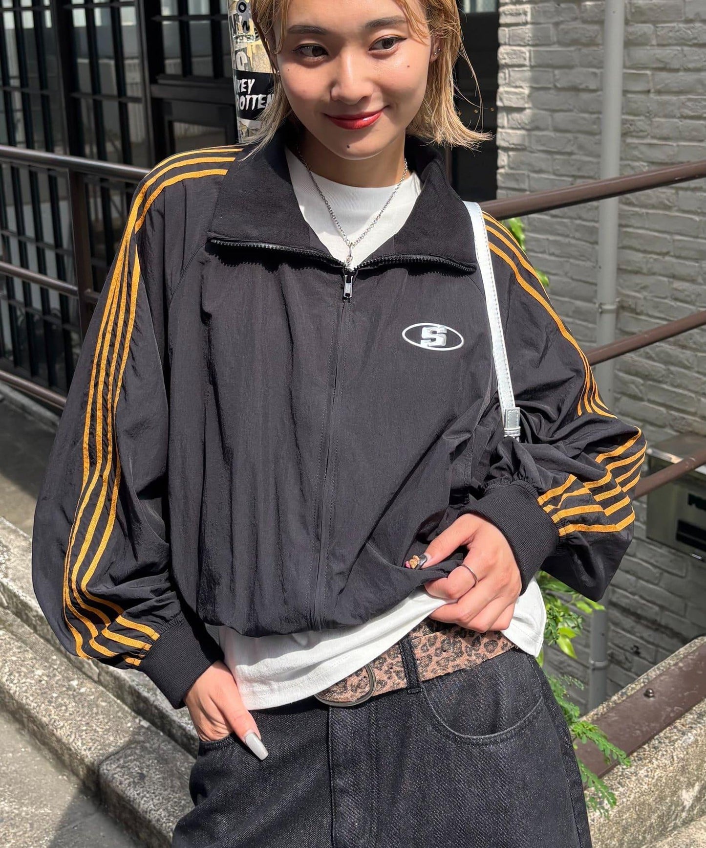 S標誌尼龍運動夾克