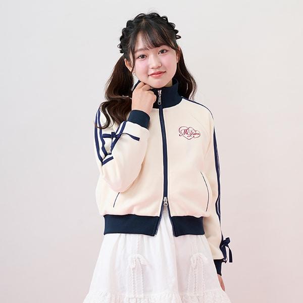 袖部蝴蝶結拼色運動夾克