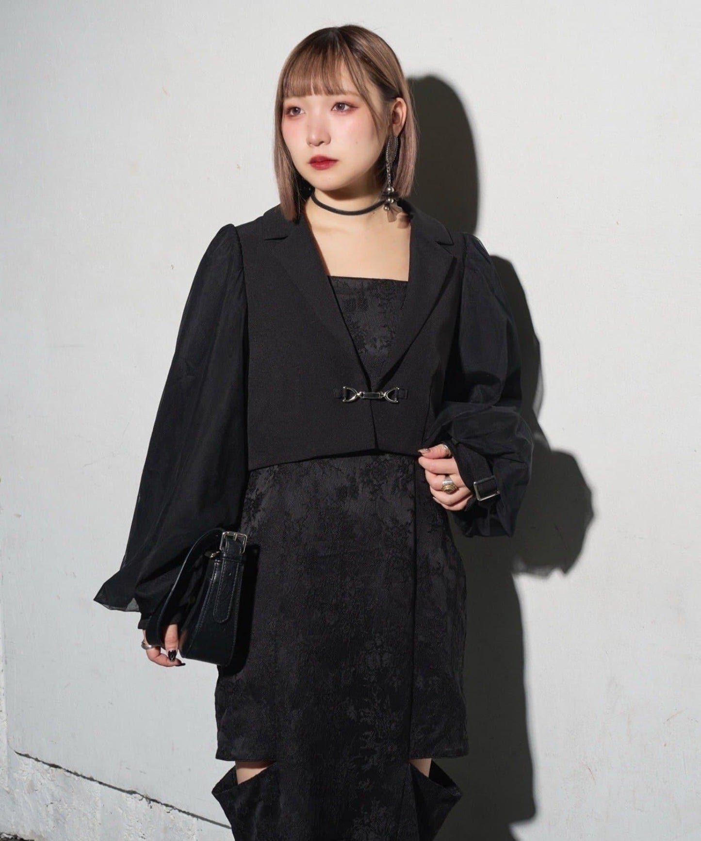 【Mavie..7】網紗袖短款夾克
