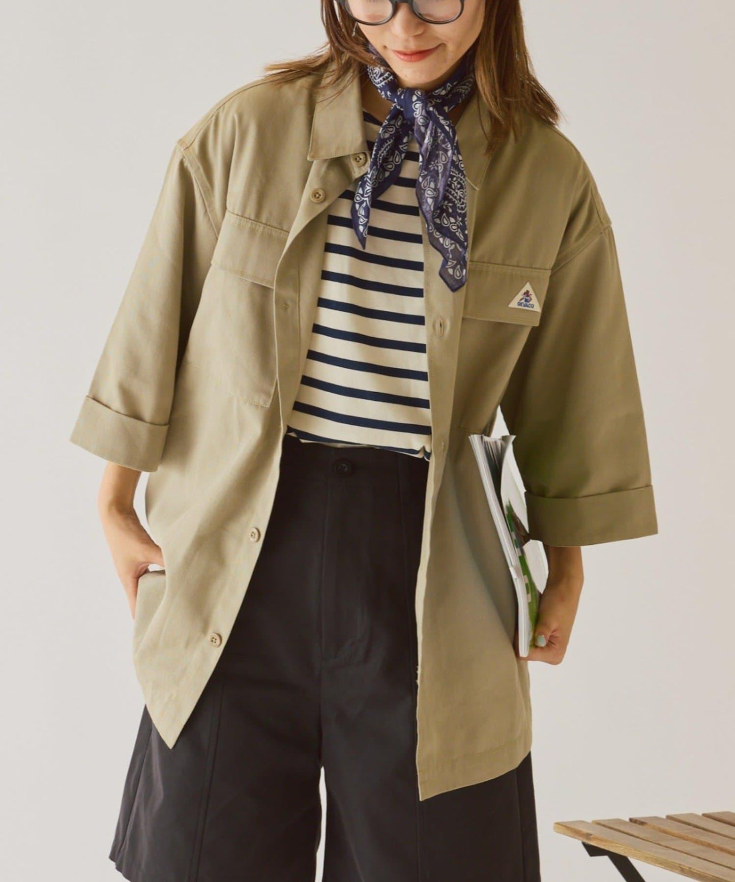 【GEVACO】寬鬆版型半袖工裝襯衫