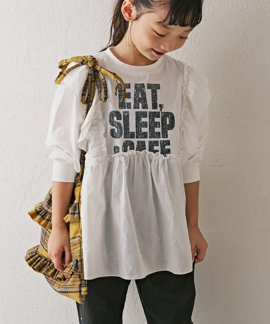 【KIDS】漸變字母拼接長款上衣裙